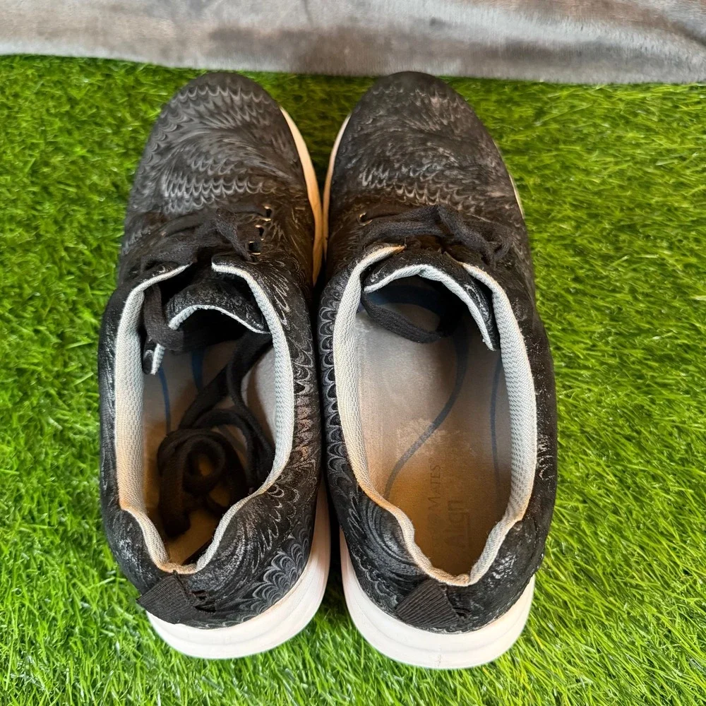 Nurse Mates Velocity Black Swirl Leather Walking Sneakers‎ Womens 10M VCJK16